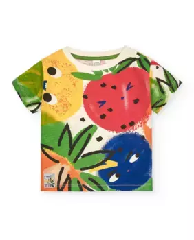 Футболка для мальчика с принтом разноцветных фруктов Tuc tuc, мультиколор
