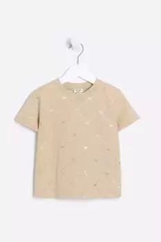 Футболка для мальчика с принтом River Island, бежевый