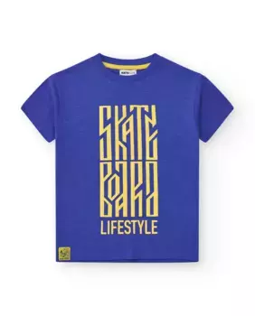 Футболка для мальчика синего цвета с напечатанной фразой Tuc tuc, синий