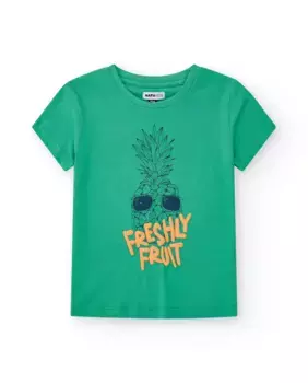 Футболка для мальчика зеленого цвета с рисунком спереди Tuc tuc, зеленый