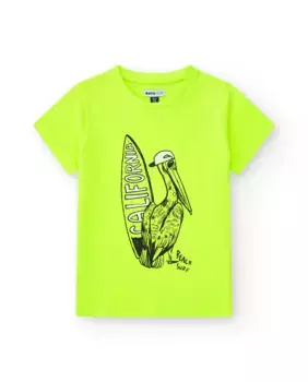Футболка для мальчика желтого цвета с принтом пеликана Tuc tuc, жёлтый