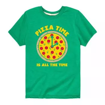 Футболка для мальчиков 8–20 лет Pizza Time Licensed Character, зеленый