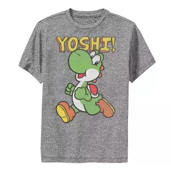Футболка для мальчиков 8–20 лет с Nintendo Super Mario Yoshi Intro Jump Performance Licensed Character