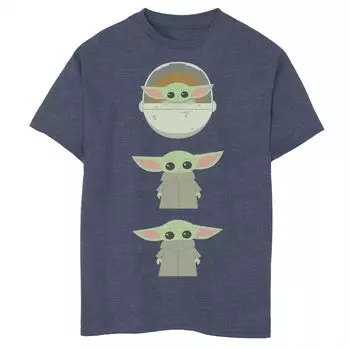 Футболка для мальчиков 8–20 лет «Звездные войны, мандалорец, детская стопка, чиби, групповая съемка» Licensed Character