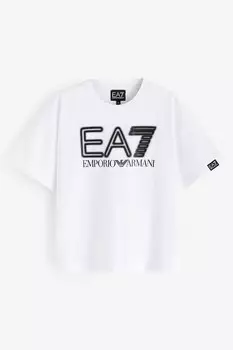 Футболка для мальчиков Emporio Armani Series с логотипом Ea7, белый