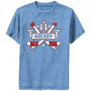 Футболка для мальчиков Hockey Gear с графическим принтом и гербом Licensed Character, цвет Royal Heather