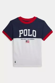 Футболка для мальчиков из 100% хлопка с логотипом, плотная майка Polo Ralph Lauren, белый