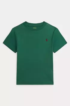Футболка для мальчиков из 100% хлопкового трикотажа с круглым вырезом Polo Ralph Lauren, зеленый