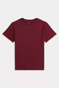 Футболка для мальчиков из 100% хлопкового трикотажа с круглым вырезом Polo Ralph Lauren, красный