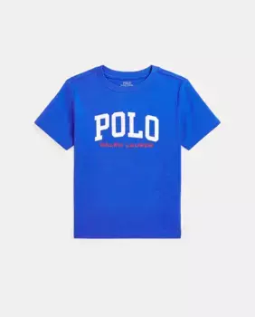 Футболка для мальчиков из хлопка с логотипом Polo Ralph Lauren, тёмно-синий