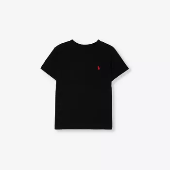 Футболка для мальчиков из хлопкового трикотажа с вышитым логотипом Polo Ralph Lauren, черный