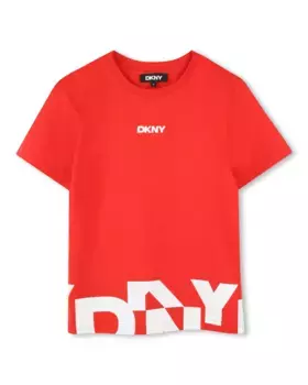 Футболка для мальчиков из красного хлопка DKNY, красный