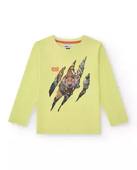 Футболка для мальчиков с длинными рукавами и принтом в виде когтей животных Tuc tuc, зеленый