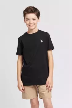 Футболка для мальчиков с изображением двойного гонщика U.S. Polo Assn, черный