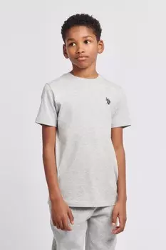 Футболка для мальчиков с изображением двойного гонщика U.S. Polo Assn, серый