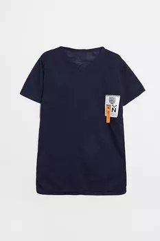 Футболка для мальчиков с короткими рукавами и V-образным вырезом JackandRoy, темно-синий