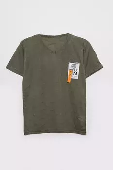 Футболка для мальчиков с короткими рукавами и V-образным вырезом JackandRoy, хаки