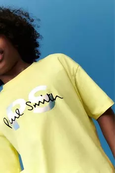 Футболка для мальчиков с короткими рукавами и культовым принтом, размер «оверсайз», 100% хлопок Paul Smith Junior, зеленый