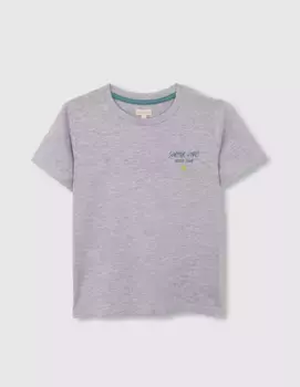 Футболка для мальчиков с короткими рукавами и геометрическим принтом и фразой Gocco, светло-серый