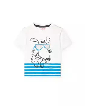 Футболка для мальчиков с короткими рукавами и круглым вырезом Boboli, белый