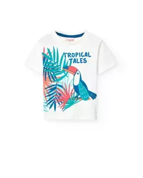 Футболка для мальчиков с короткими рукавами и круглым вырезом Boboli, белый