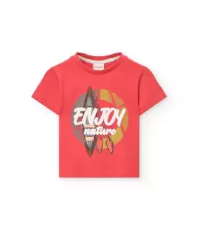 Футболка для мальчиков с короткими рукавами и круглым вырезом Boboli, красный