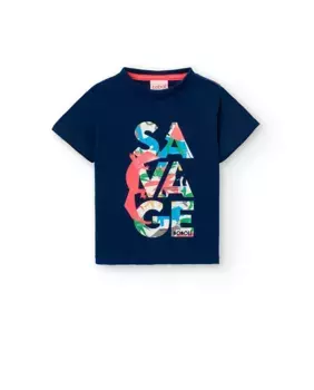 Футболка для мальчиков с короткими рукавами и круглым вырезом Boboli, тёмно-синий