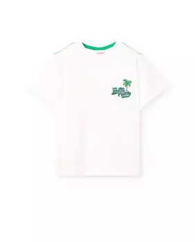 Футболка для мальчиков с короткими рукавами и круглым вырезом Boboli, белый