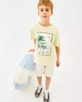 Футболка для мальчиков с короткими рукавами и принтом Kids El Corte Ingls, жёлтый