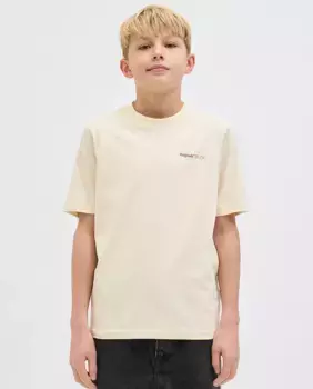 Футболка для мальчиков с короткими рукавами и принтом на спине Jack & Jones, белый