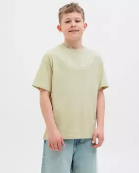 Футболка для мальчиков с короткими рукавами и принтом спереди Jack & Jones, зеленый