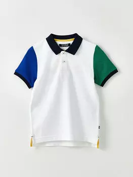 Футболка для мальчиков с короткими рукавами и цветными блоками с воротником-поло LCW Kids
