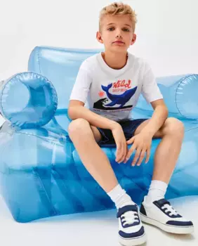 Футболка для мальчиков с принтом и вышивкой Kids El Corte Ingls, белый