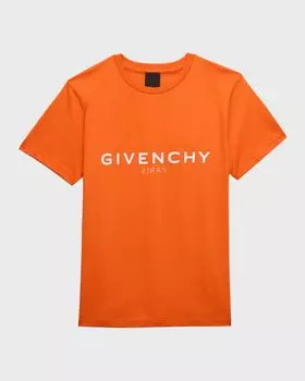Футболка для мальчиков с принтом логотипа спереди и сзади Givenchy, цвет Orange