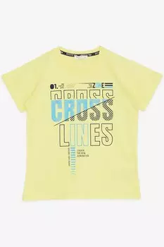 Футболка для мальчиков с текстовым принтом, неоново-желтый цвет (8–14 лет) Breeze