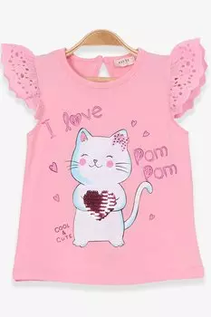Футболка для маленьких девочек с принтом «Котенок» (1–2 года) Breeze