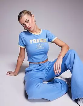 Футболка для малышей Kaiia Sport с контрастной отделкой, цвет: синий и желтый