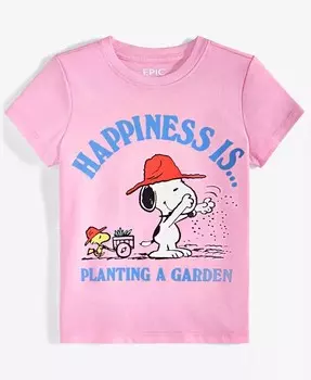 Футболка для малышей с рисунком «Снупи в саду» Epic Threads, розовый