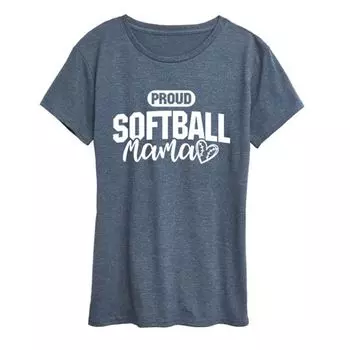 Футболка для мам бейсболисток с гордой надписью Licensed Character, синий
