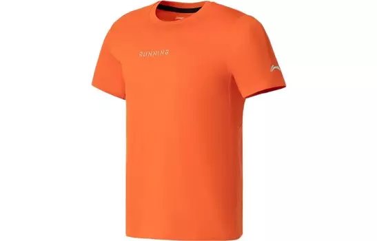 Футболка для мужчин из коллекции Running, оранжевая Lining, оранжевый