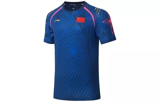 Футболка для настольного тенниса мужская Guangdong Blue Lining, синий