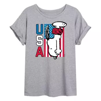 Футболка для ныряния с струящимся рисунком Peanuts Snoopy USA для ныряльщиков Licensed Character, серый