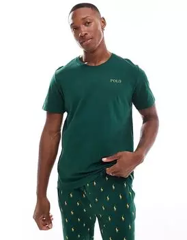 Футболка для отдыха с логотипом зеленого цвета Polo Ralph Lauren