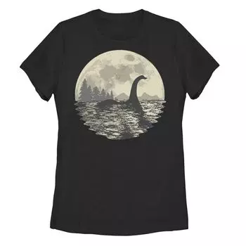Футболка для плавания с графическим рисунком Loch Ness Monster Moonlight Lake для юниоров, черный
