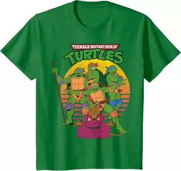 Футболка для подростков Teenage Mutant Ninja Turtles Retro Sun Group, зеленый