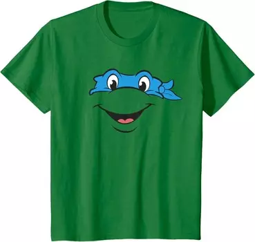Футболка для подростков Teenage Mutant Ninja Turtles Leonardo Big Face Costume, зеленый