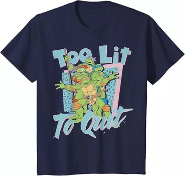 Футболка для подростков Teenage Mutant Ninja Turtles Too Lit To Quit, темно-синий