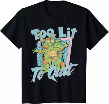 Футболка для подростков Teenage Mutant Ninja Turtles Too Lit To Quit, черный