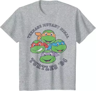 Футболка для подростков Teenage Mutant Ninja Turtles Old School 1984, серый вереск
