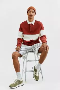 Футболка для регби свободного кроя H&amp;M, ржаво-коричневый/кремовый